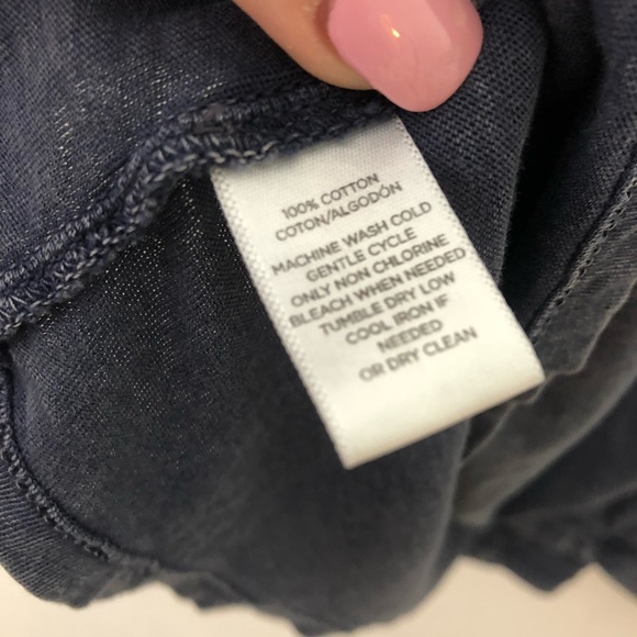 Lou & Grey Navy Keyhole Cutout Tie Neck Tank Top - Picture 4 of 8